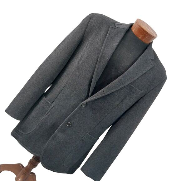 NWOT! JOSEPH ABBOUD! CHARCOAL GRAY FINE KNIT 3 BUTTON BLAZER, JACKET! SZ L - Picture 1 of 12